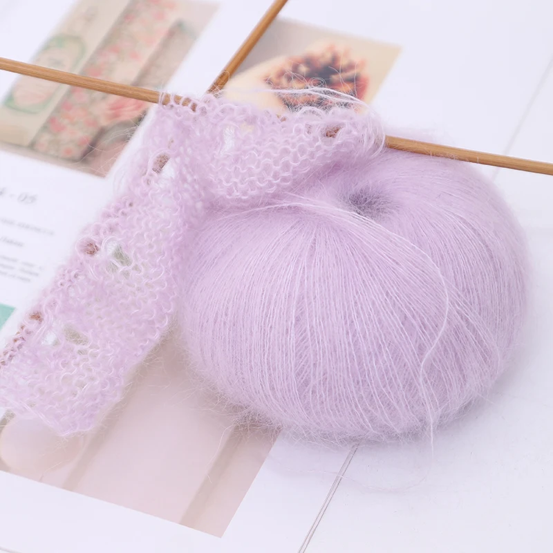 Dimuni 30 Colors Wool Yarn Hand Knitting Blended Mohair Wool Silk Yarn