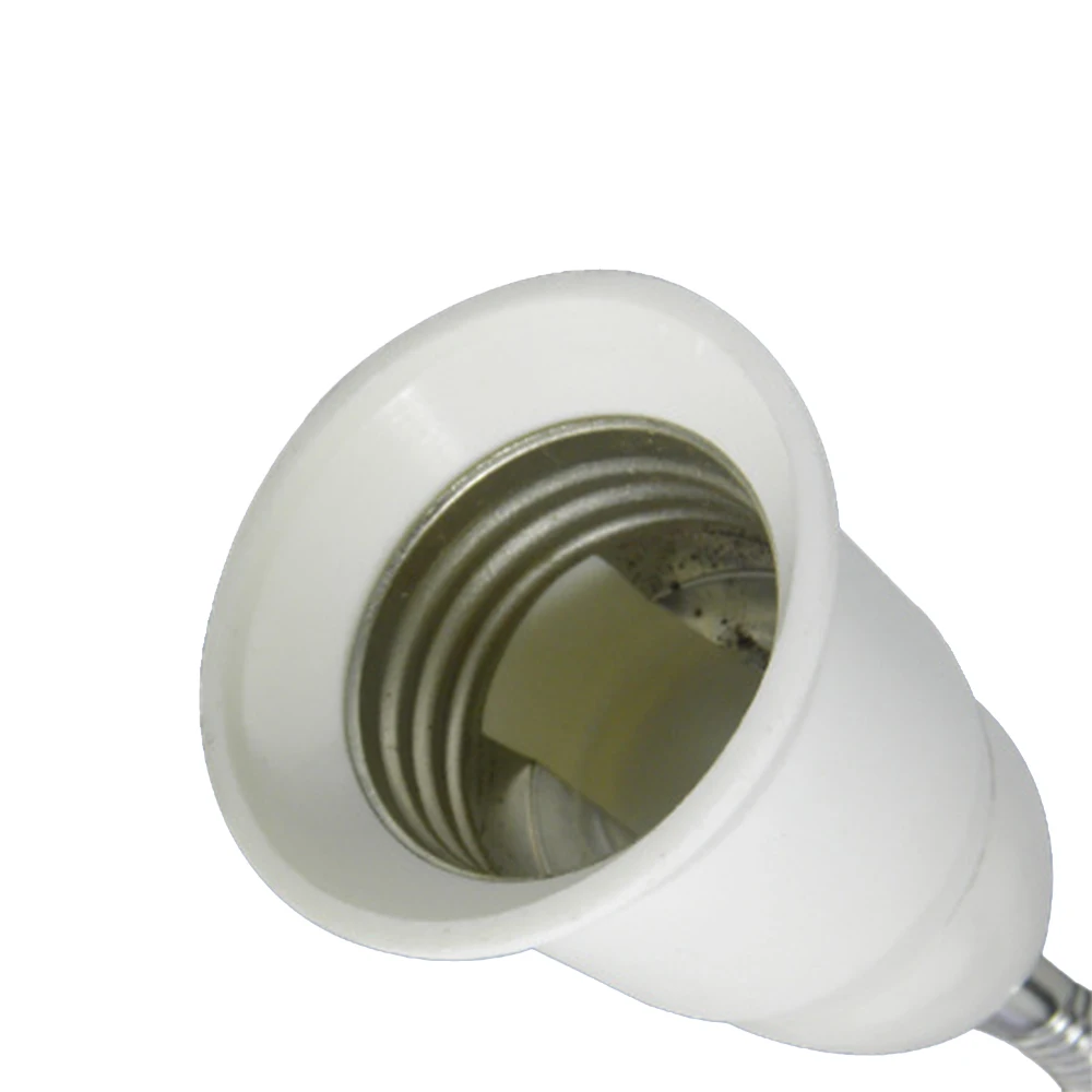 New Flexible E27 Light Lamp Bulb Adapter Socket Extend Extension Converter Wall Base Holder Screw Socket EU US Plug white+silver