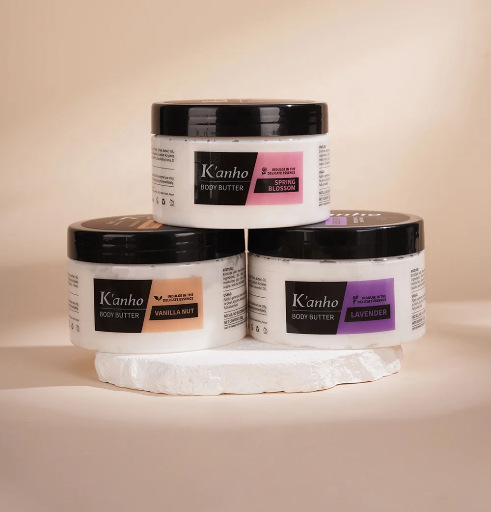 Kanho Spring Blossom Lavender Flower Scent Vanilla Nut Body Butter Body Cream 250g Deep moisturizing non-greasy Factory Price