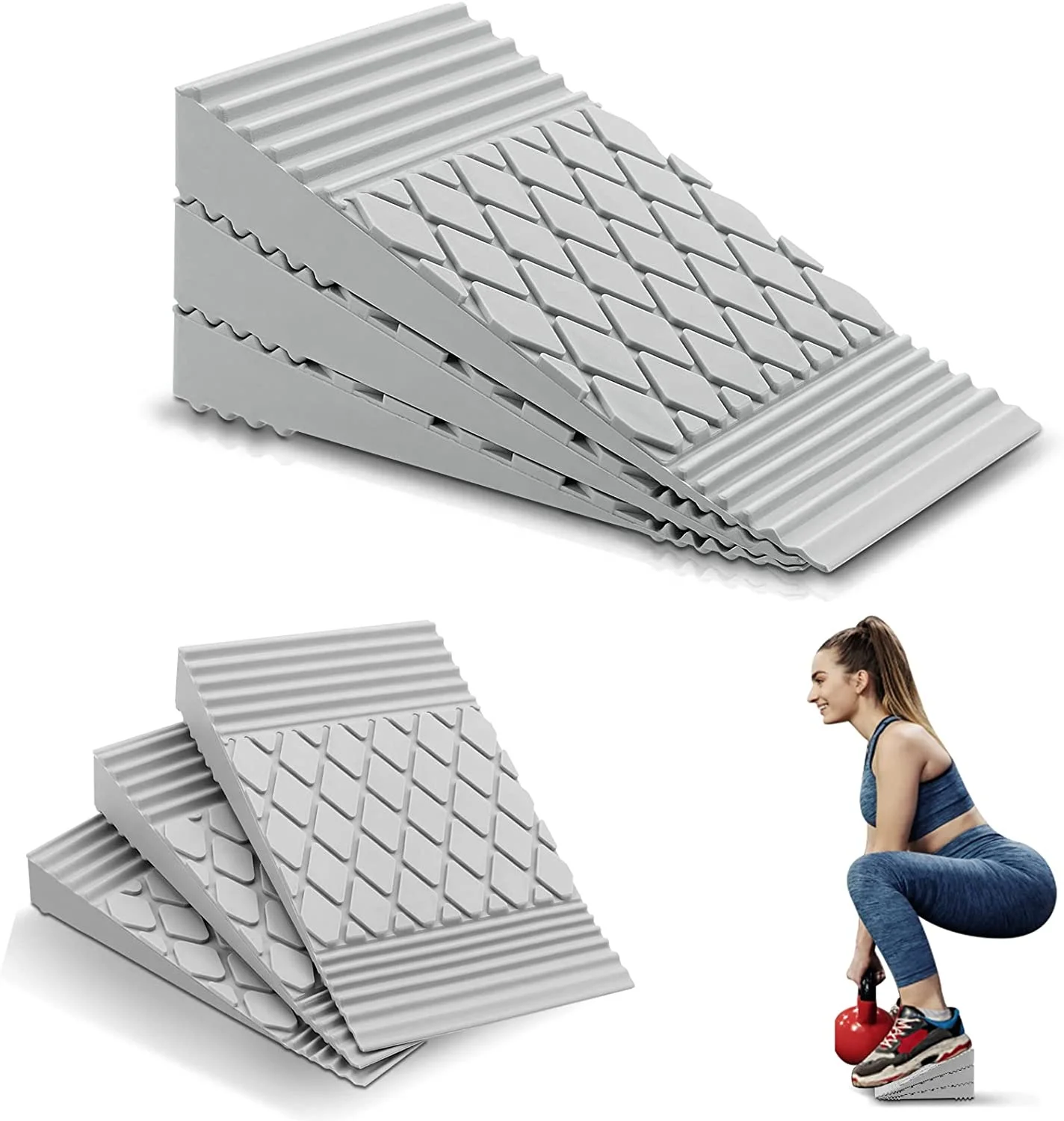 Силиконовый клиновидный блок для поднятия пятки, регулируемые клиновидные приседания для тяжелой атлетики и фитнеса