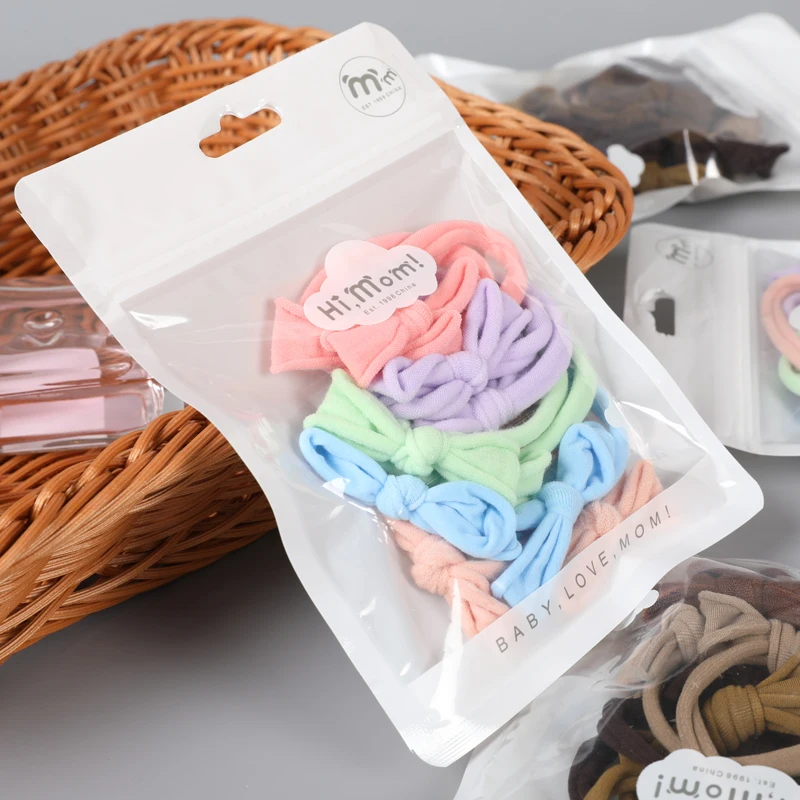New Korean gradient color fabric bow girl heart double ponytail hair rope solid color children pill hair ring