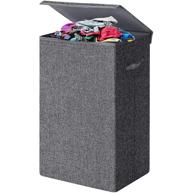 Free Sample Wholesale Removable divider Bag Design Collapsible Oxford Laundry Basket Foldable With lid