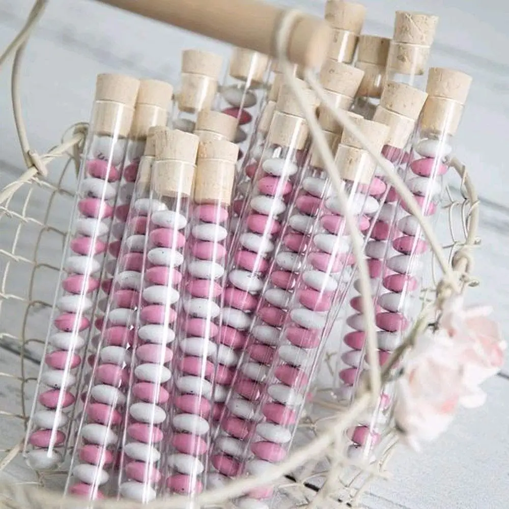 home plastic test tubes cork stoppers gumball candy storage bath salt vials hot cocoa containers bridal shower wedding party use