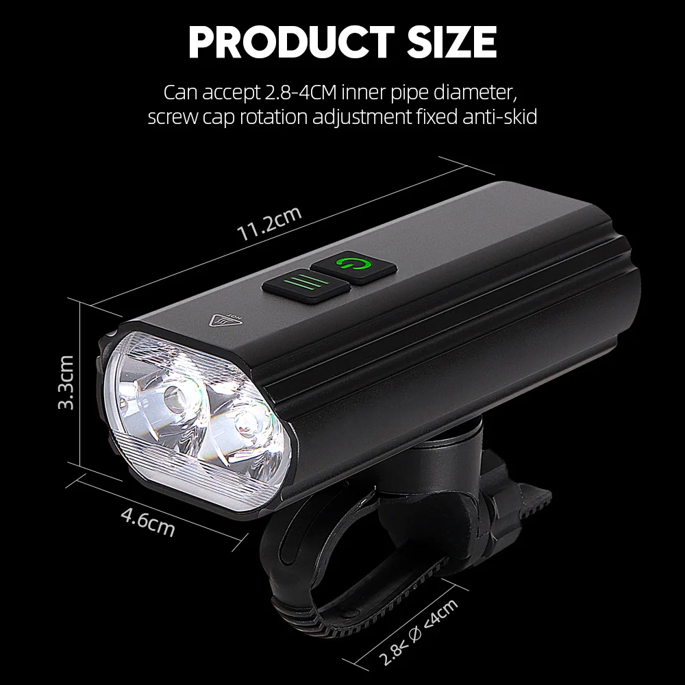 White Focus Light Best 1800 Lumens High Brightness Led Flashlight Mountain Bike Light