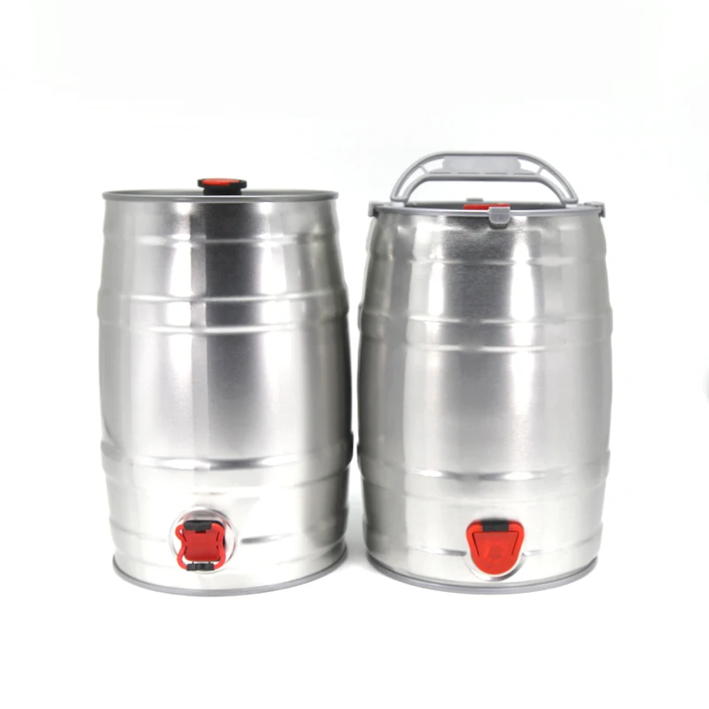 Factory hot sale direct sale 5L mini round stainless steel metal wine barrel with tap