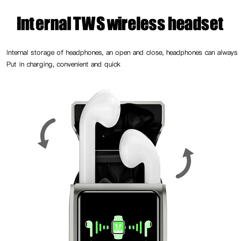 CRELANDER G36 Pro Smart Bracelet Waterproof Earphones Headphones 2 in 1 Smart Watch With TWS Earbuds