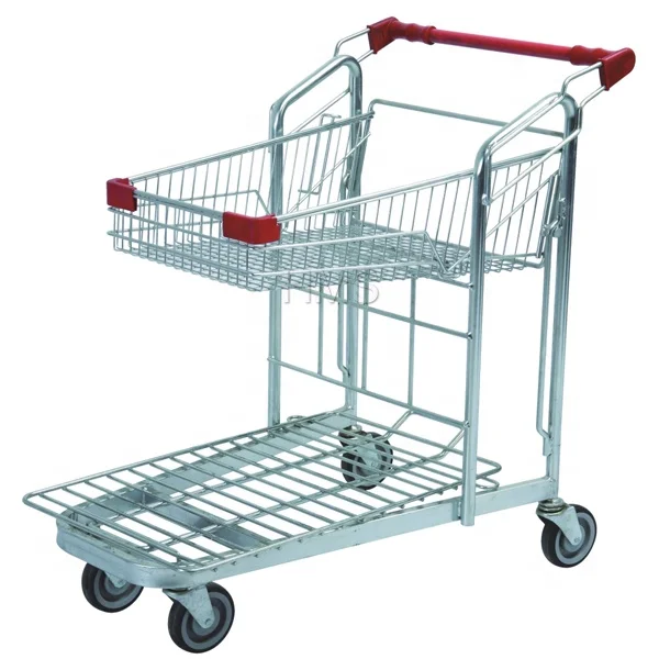 Supermarket Warehouse Trolley Metal Carts Heavy Duty Transport Warehouse Carts