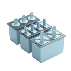 Ice Lolly Mould 4 Grids Food Grade PP Homemade Popsicle Mold Tool with Sticks Easy to Remove DIY Ice Complementary Food Box