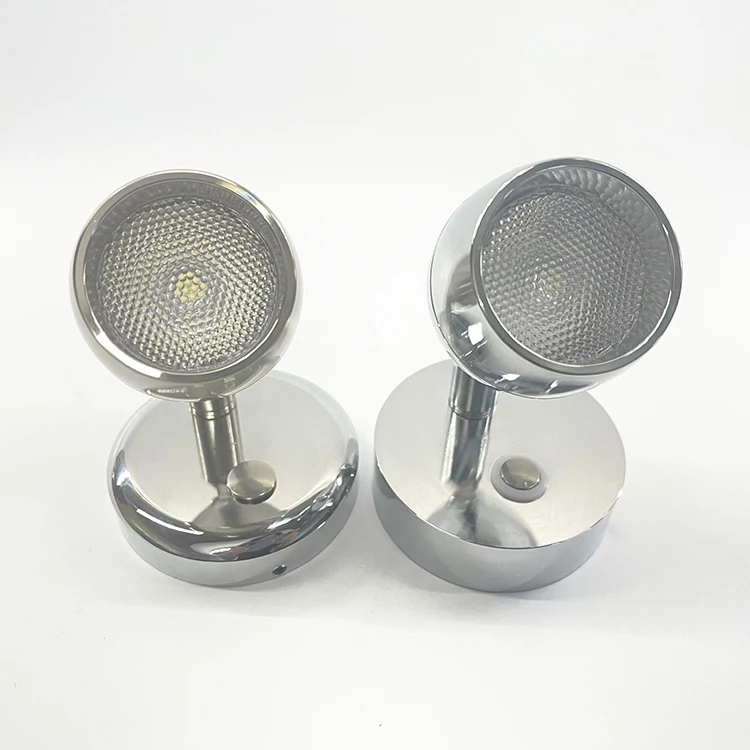 DC12-24V LED Reading Light, Dimmable RV Boat Bedside Seat Swivel Spotlight Lighting, Press Dimmer Switch & USB Charger