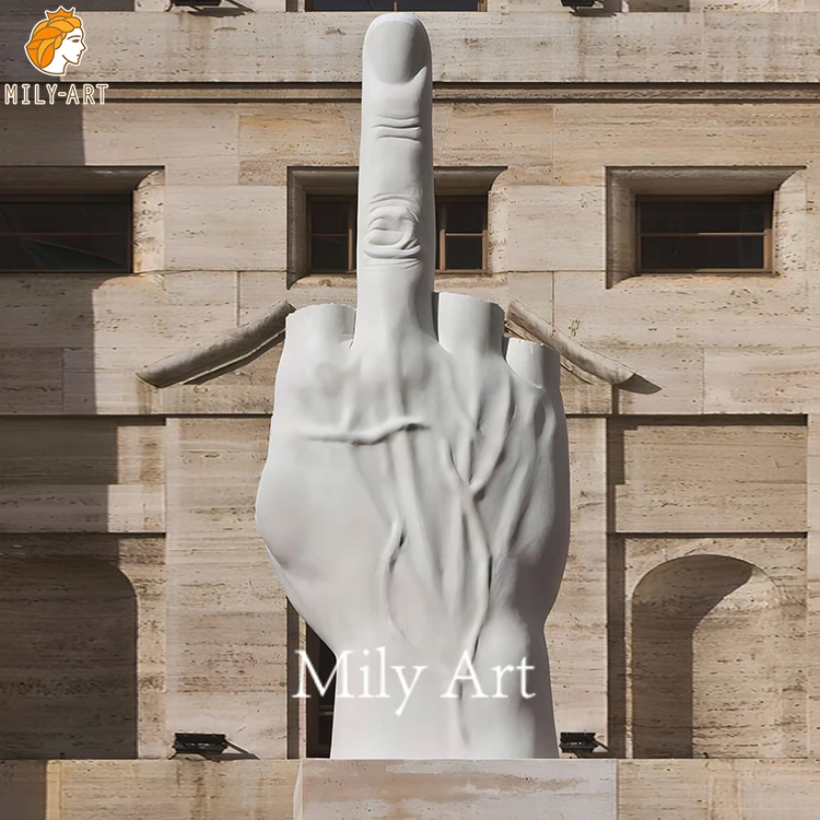 Outdoor Public Ornament Art Craft Marble Finger Statue Sculpture