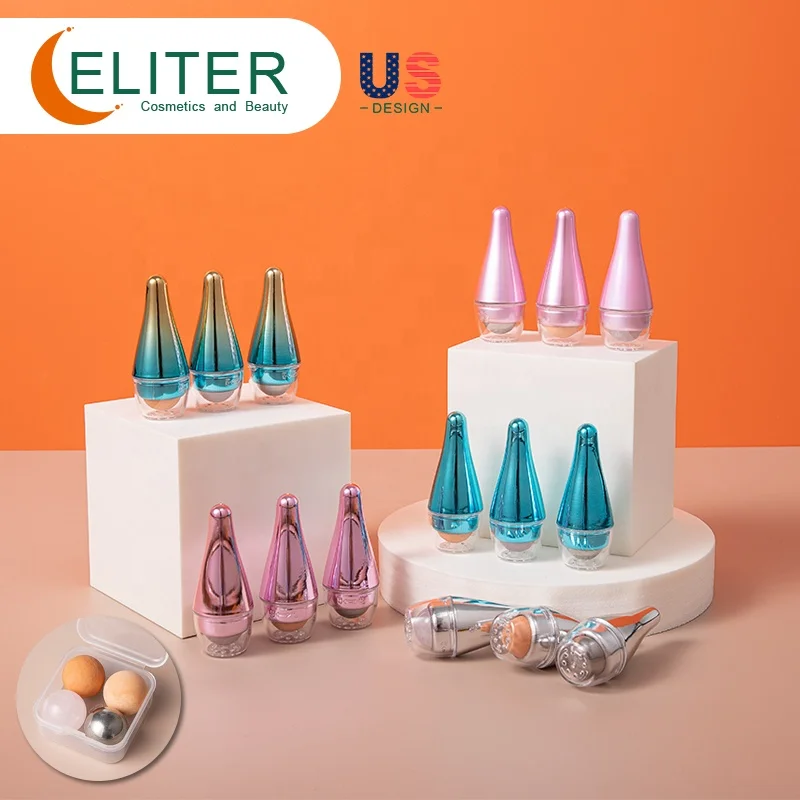Eliter 2023 Hot Sell 3 In 1 Replaceable Portable Volcanic Oil Absorbing Roller Ice Roller Globe Jade Roller And Massager
