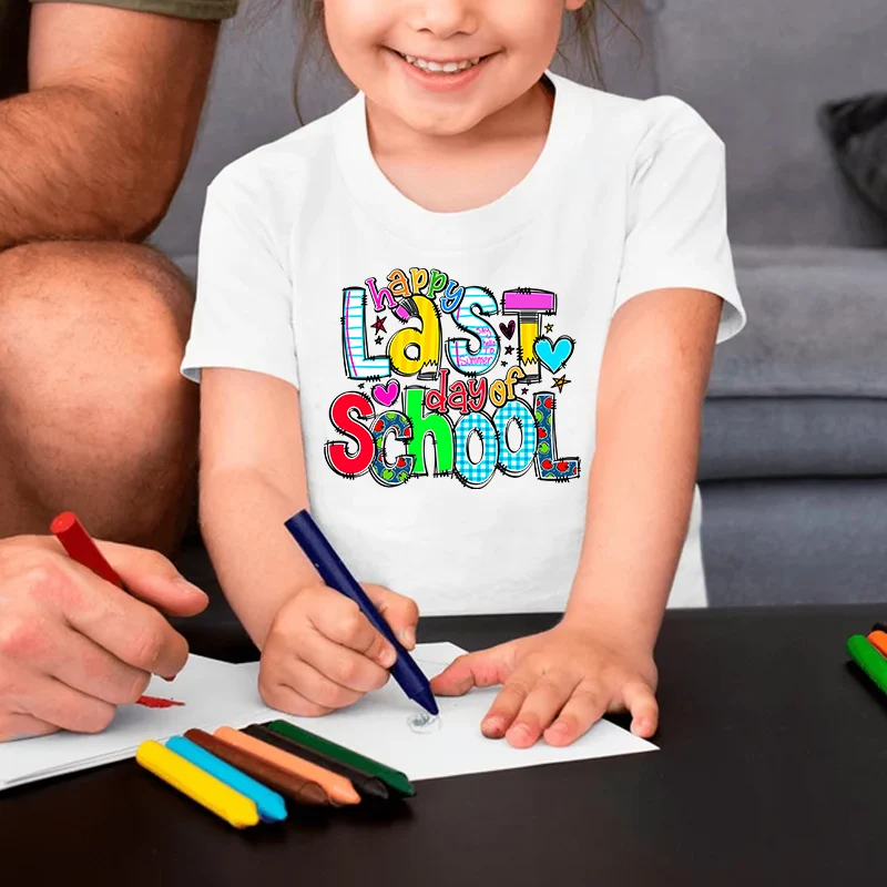 School Kids DTF Happy Last Day of School Printed Dtf Heat Transfer for t Shirts in StocK