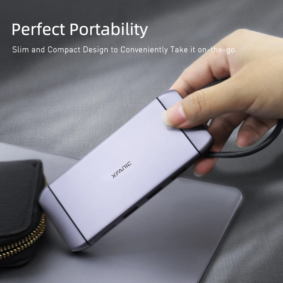  Xfanic C102 Универсальная док-станция HDMI 4k HD VGA Rj45 9 в 1 Usb C Type адаптер