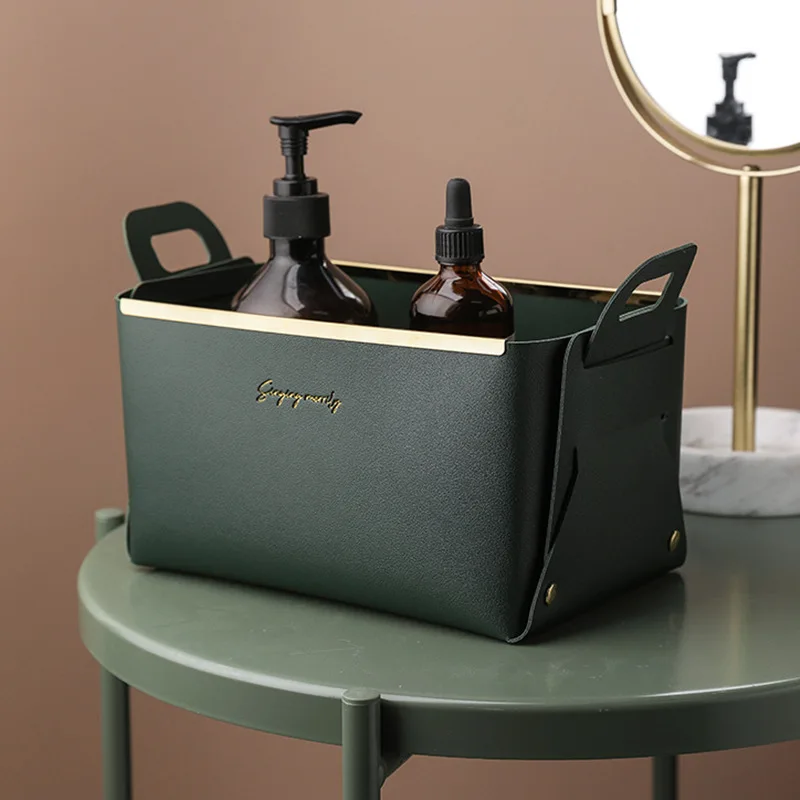 2021 новый дизайн, складная Подарочная коробка из искусственной кожи, Домашний Органайзер, складная корзина