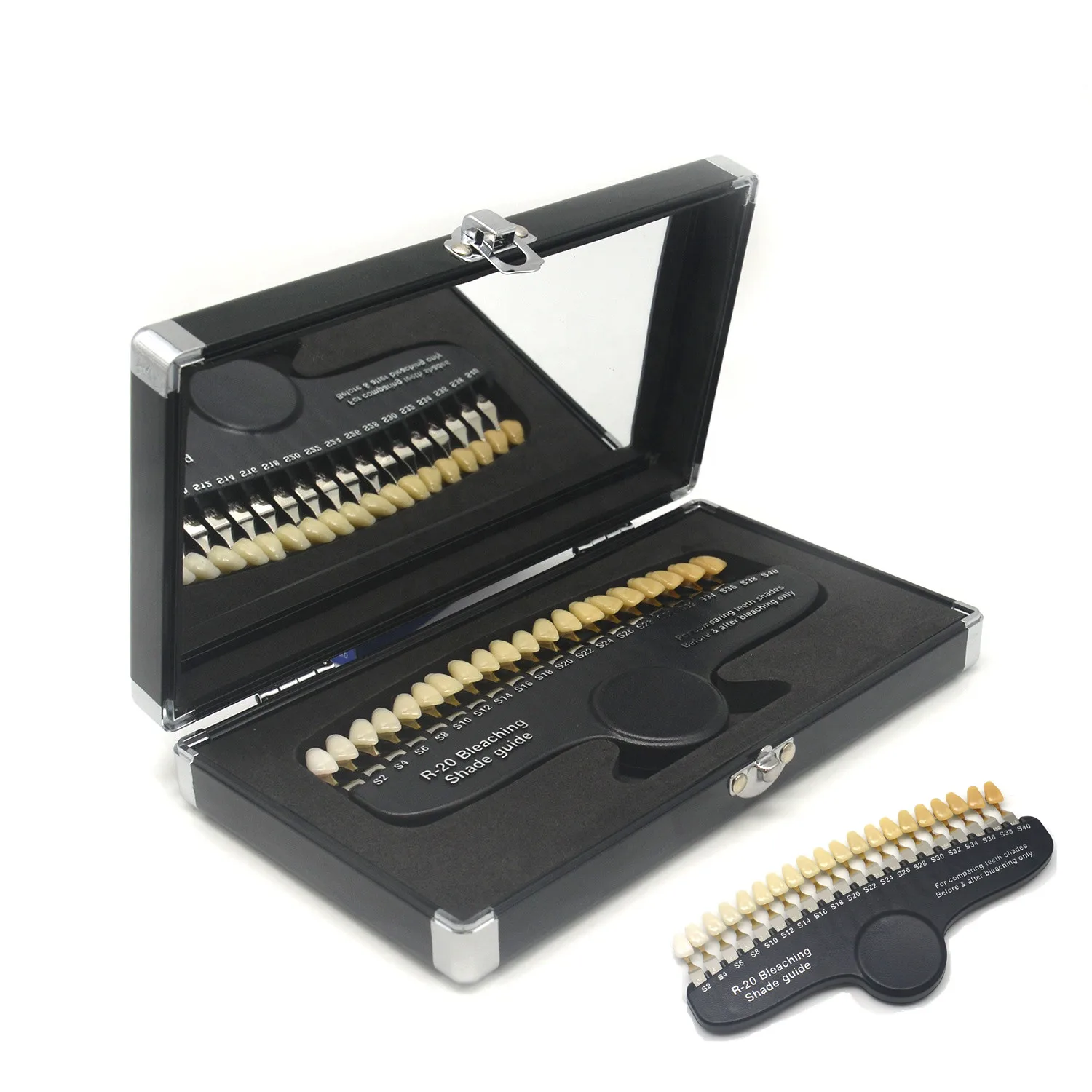 20 Colors Teeth Bleaching Dental Shade Guide Resin Beauty Salon Clinic Professional 3D Teeth Whitening Color Chart Shade Guide