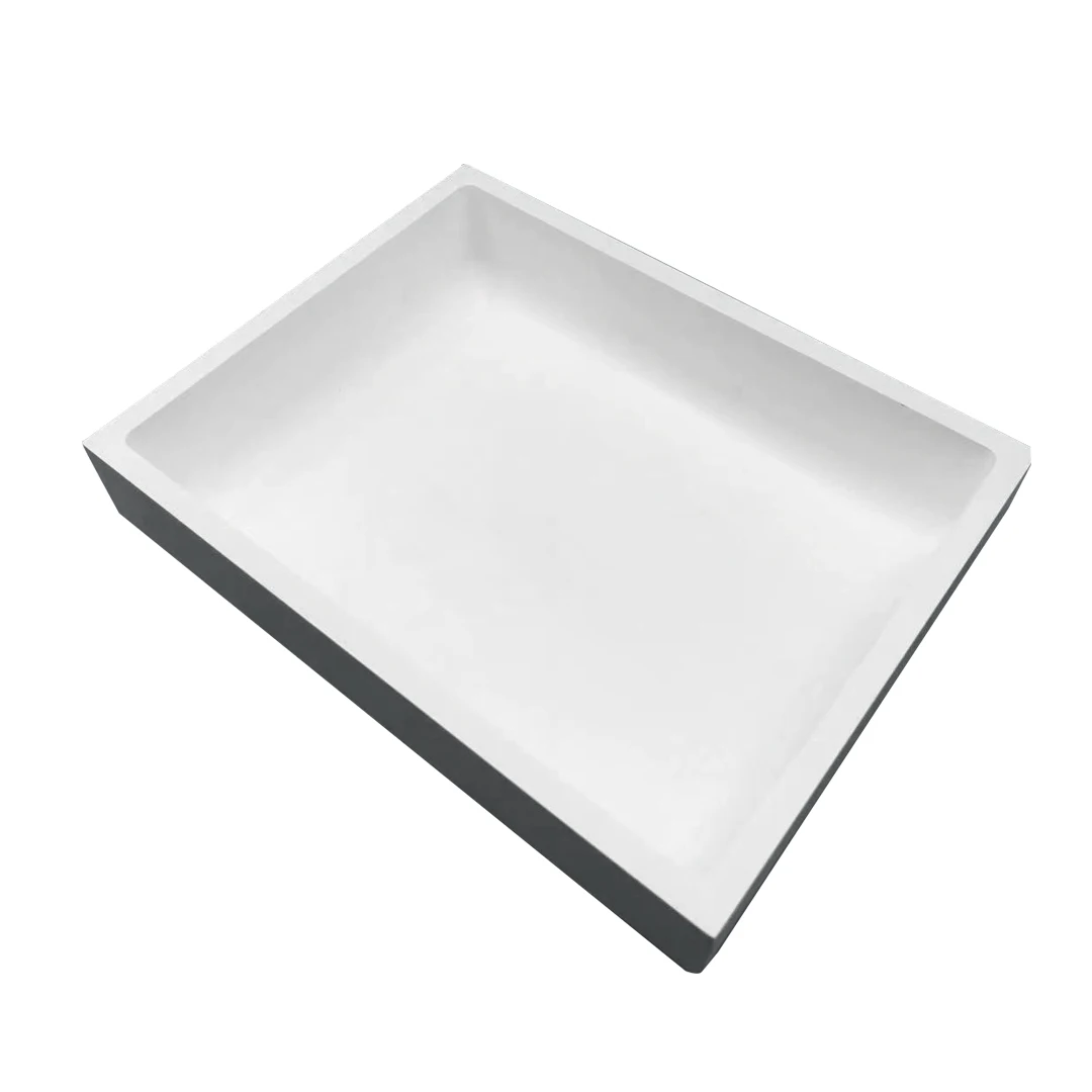Hot pressed bn rectangular boat crucible boron nitride tray