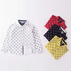 New Stylish 2-10years kid boy clothing Comfortable fabric Tshirts Kids long sleeve 90% cotton Boy Shirts summer