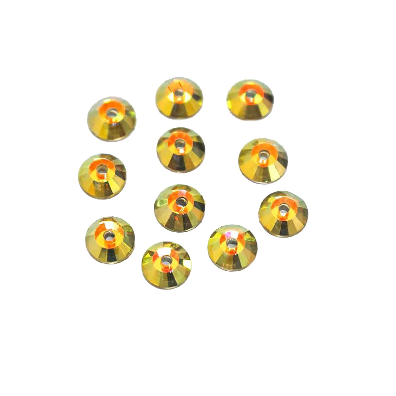 Bulk 6A middle hole Flat back crystal strass  rhinestone glass  single hole  for garment bridal dress labrador silver