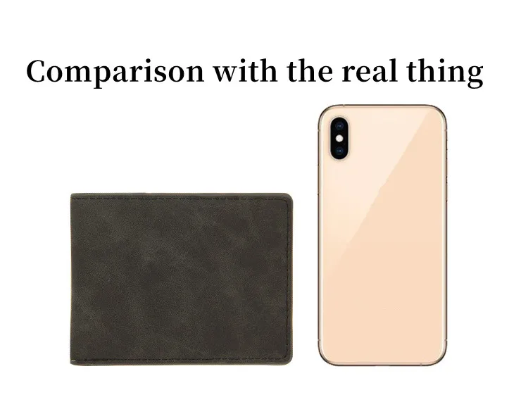 Индивидуальный минималистичный тонкий винтажный кошелек RFID Блокировка двойного сложения Подлинная Кредитная карта PU мужской кожаный кошелек