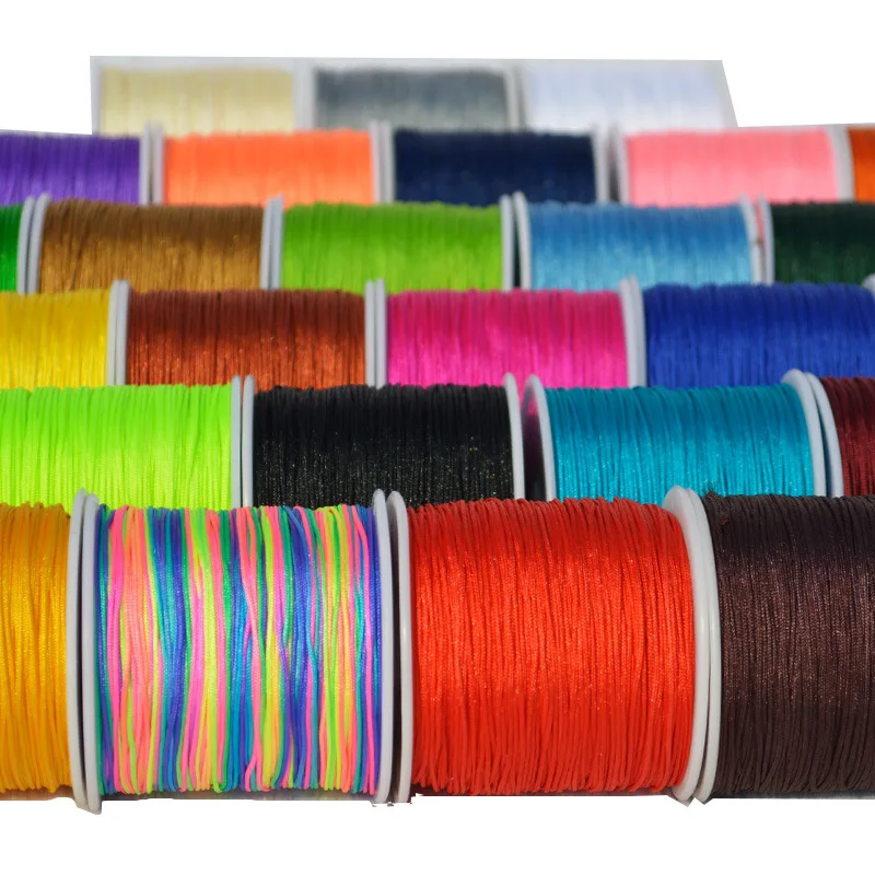 N0.72 Rope for Bracelets 0.8mm 90 meters/roll color Colorful white Elastic string/elastic cotton rope cord Factory Wholesale