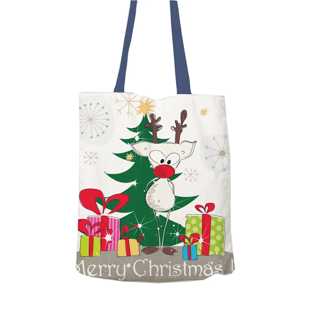 Custom Personalised  Printed Digital Print Customised Tote Bag Canvas Christmas Canvas Tote Bags