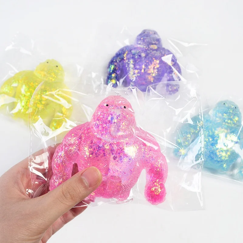 Mini Stretchy Gorilla Squishy Toys Kids  Fidget Ball Squishies Animals Squeeze Maltose Custom Big Animal Stretch Monkey Toy