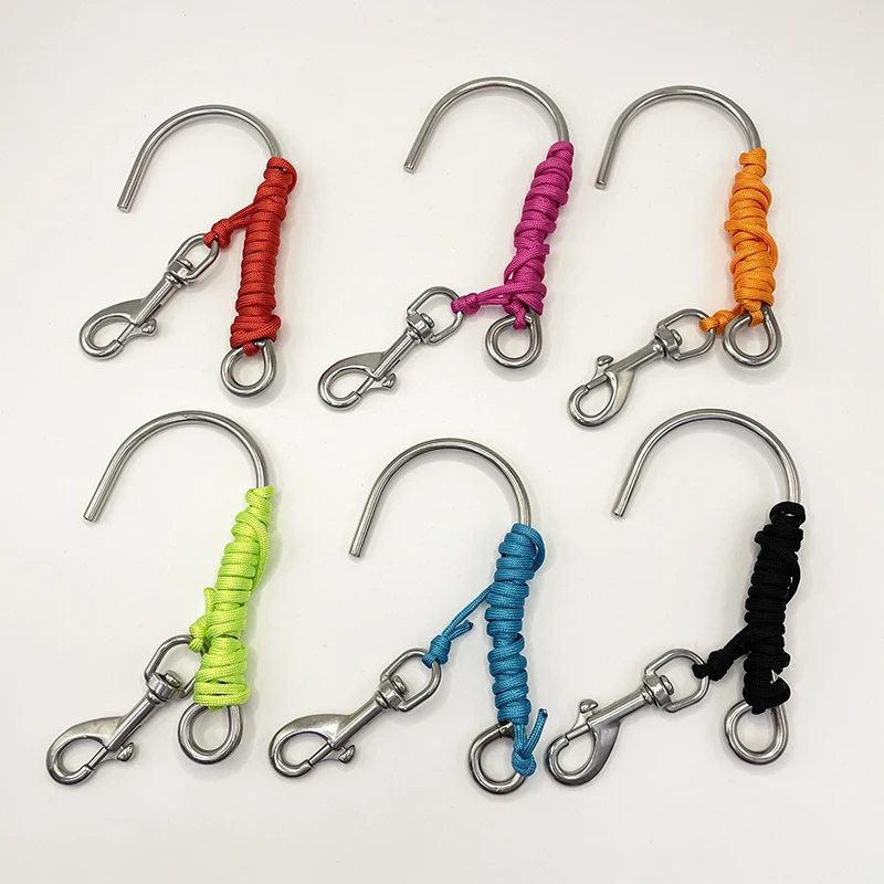 scuba diving single reef hook with 1.3M rope and bolt snap hook