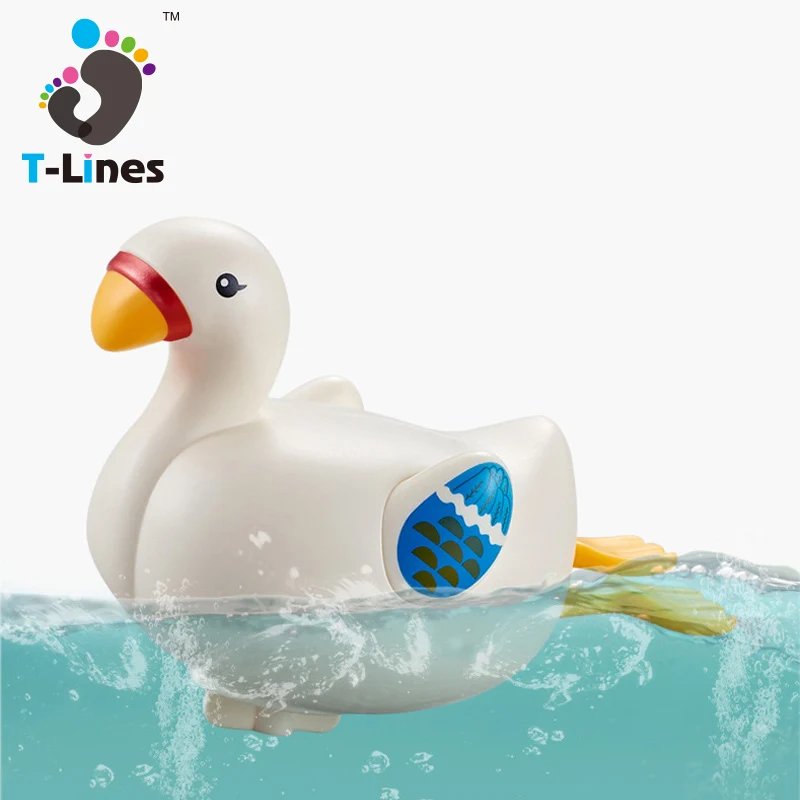 New arrival baby bath animal cute wind up goose bathing time play water bathroom toys for kids