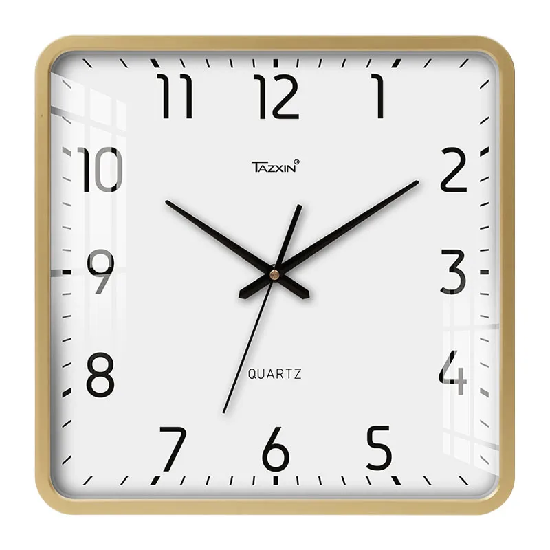Quartz clock decorative plastic wall clock circular easy to read 14 inch aluminum wall clock with digital reading