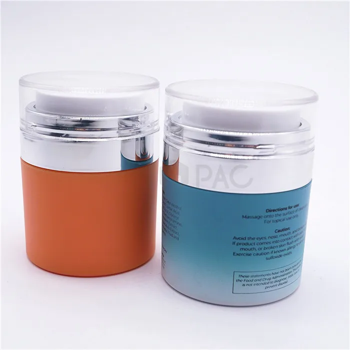 luxury skin care airless jar cream vacuum sealer pump jar coloured 30ml