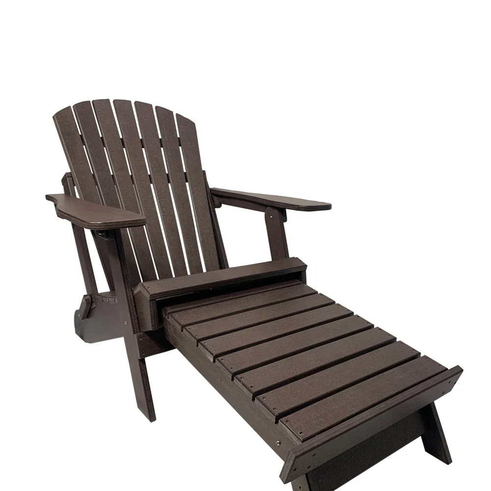 
High Quality factory price HDPE Fold Adirondack Chair with footrest 