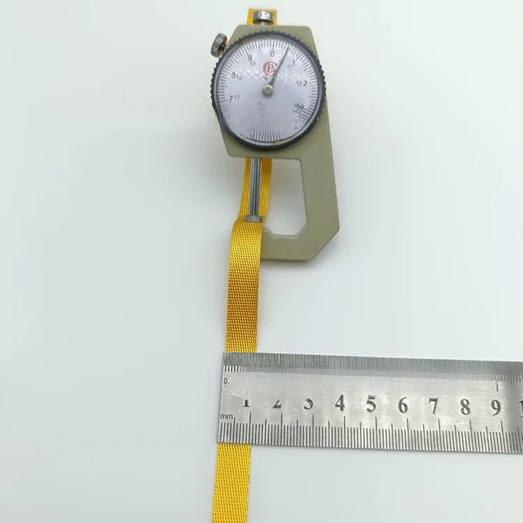 Customized Tubular Webbing Yellow 25Mm Nylon Tubular Webbing With Black Sewing Dots