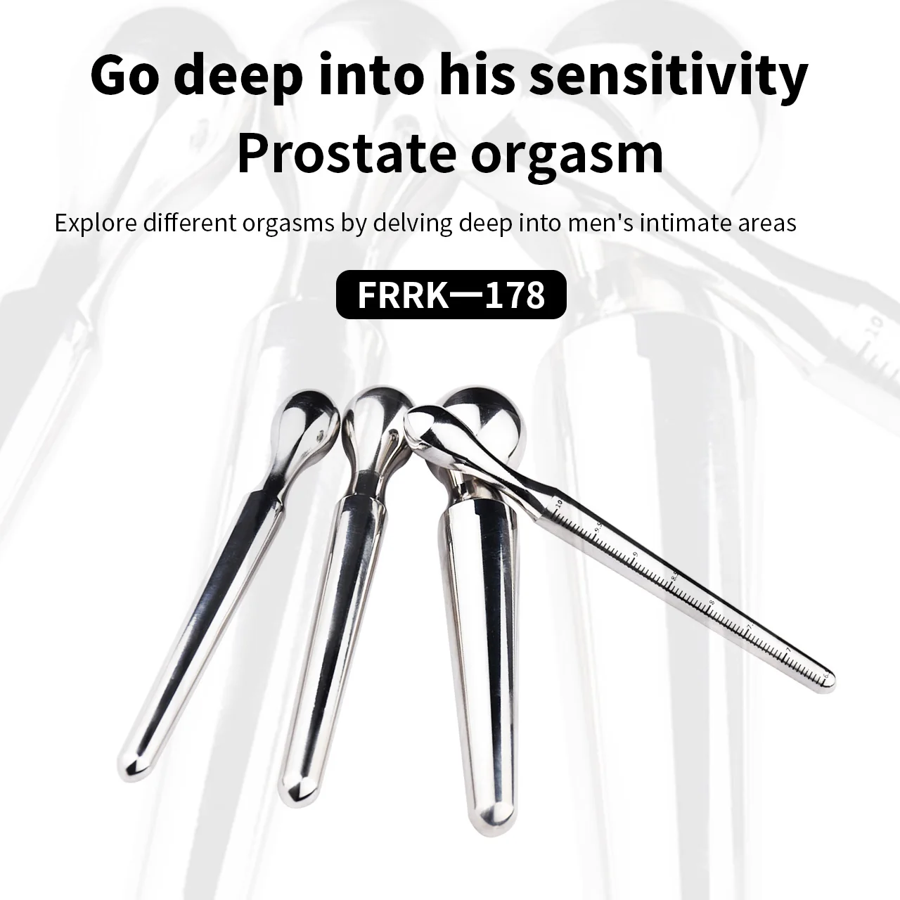 FRRK-178 Smooth Urethral Dilator with Multiple Width Sizes for Anal plug Urethral plug Metal Sounds Urethral male masturbator