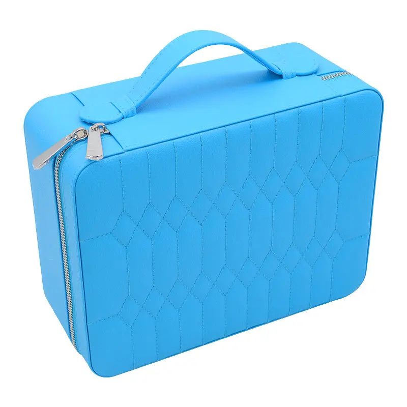 FORTE Travel Leather Storage Jewelry Box Organizer Leather Watch Jewelry Storage Box With Double Two-Layer Drawer With Zipper