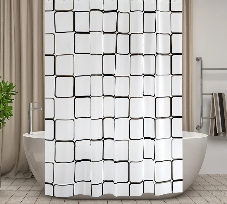peva partition curtain waterproof mildew free punch shrink bar bath shower curtain set
