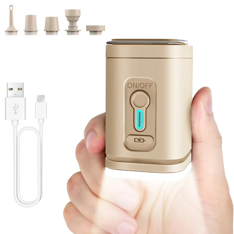 Portable Pocket Air Pump with Camping Lantern USB Rechargeable Mini Air Pump with Battery