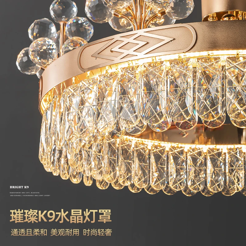 2022 Designer Indoor New Patented Led Modern Smart Home Light Ceiling Gold Luxury K9 Crystal Chandeliers & Pendant Lights