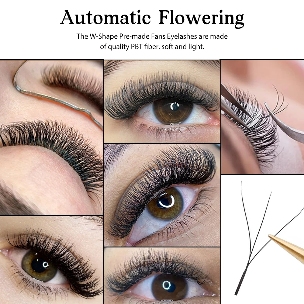 Gollee 0.05mm YY 3DW 4DW 5DW 6DW C Curl Handmade Ultra Speed Promade Eyelashes Fans Wholesale Lashes Extension Soft Korean Black