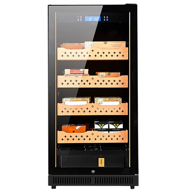 Freestanding Compressor 800 Cigars Single Zone Cigar Cooler Cabiet Humidor