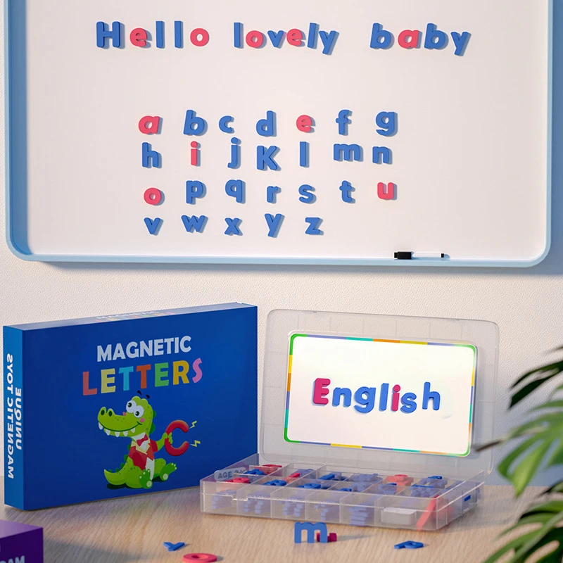 Custom design logo magnetic eva ABC letters alphabets with writing drawing board fridge magnet educational tools