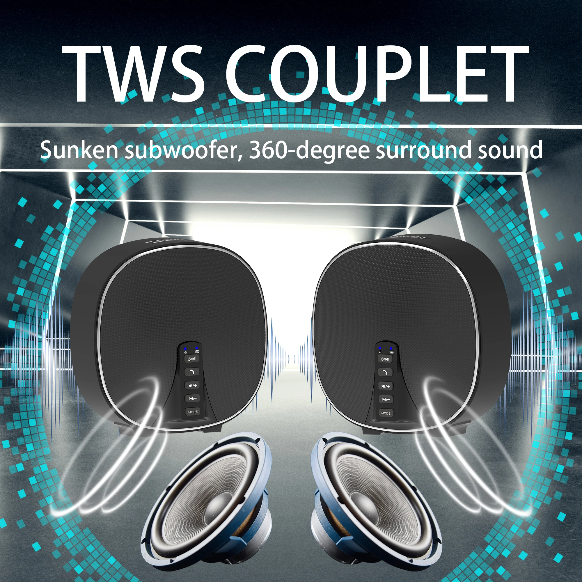 
MUSKY DY52 FM Radio TWS Blue tooth usb Speaker Wireless Mini Home Waterproof Subwoofer BT Car Speaker Extra Deep Bass 