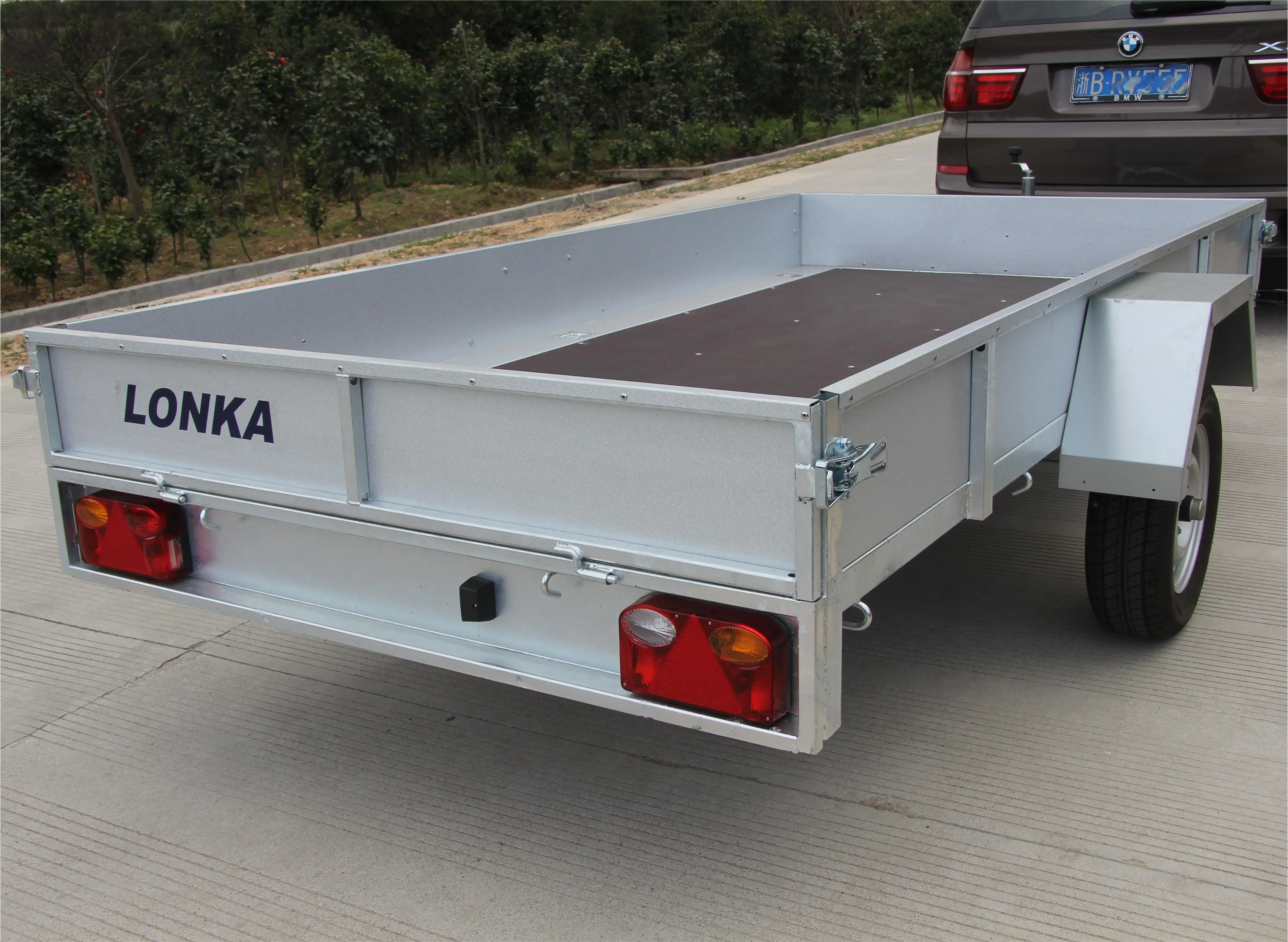 ATV Trailer with Removable Stake Sides and Ramp for Firewood