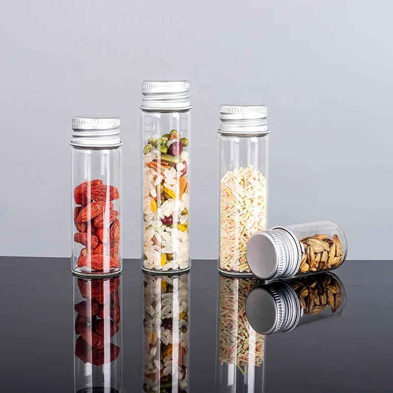 
Clear Small Mini Test Tube Glass Bottle Vial Penicillin Glass Jar Wishing Drifting Essential Oil Bottle With Cork Storage bottle 