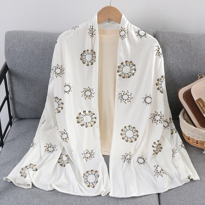 New Fancy Luxury Heavy Chiffon Hijab With Beads Malaysia Scarves Women Head Scarf Women Big Chiffon  Hijabs