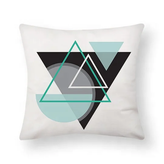 Garden furniture pillow cushion cover custom digital printed geometric pattern