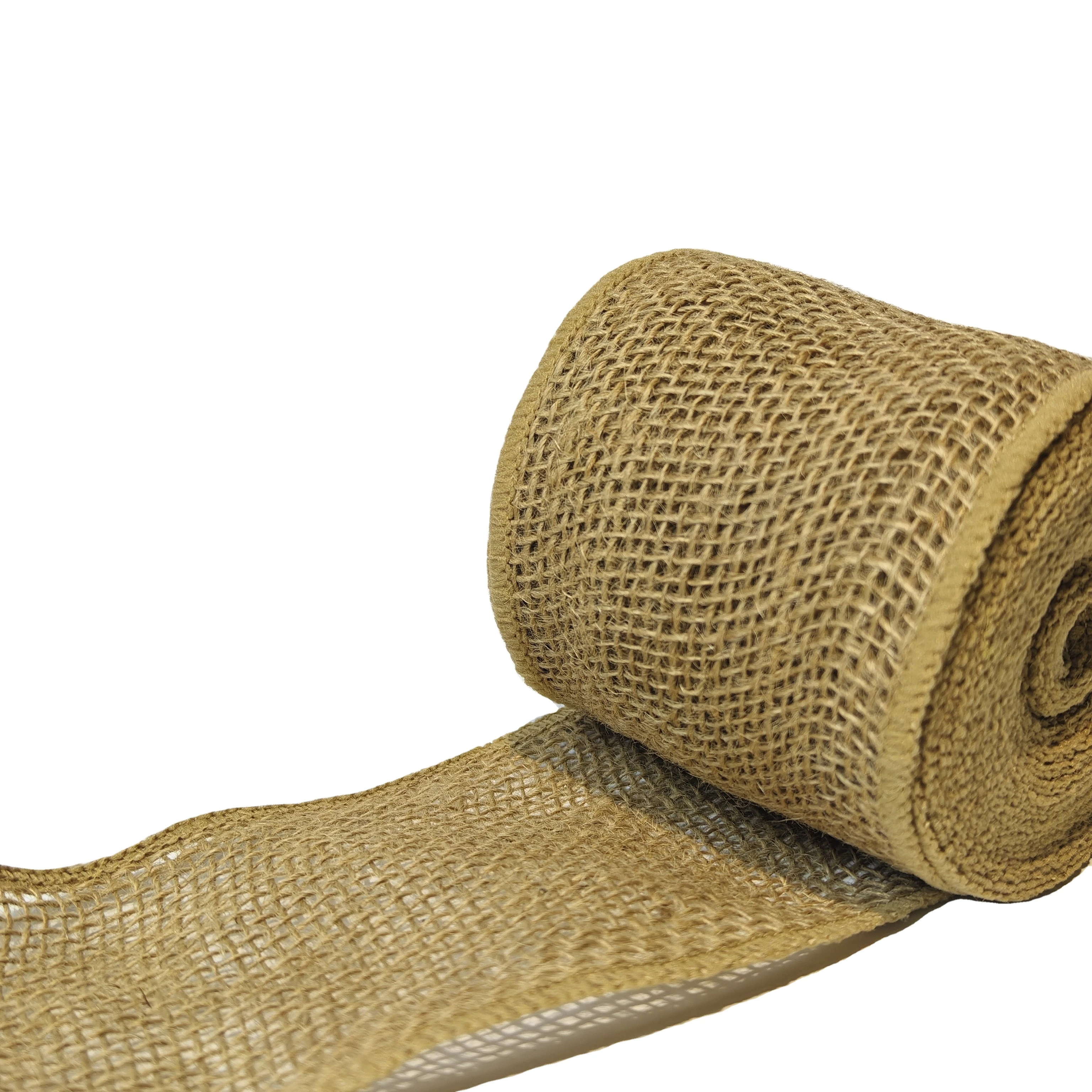 100% Jute Fiber  Fabric Table Runner   Roll Jute Fabric for Decoration