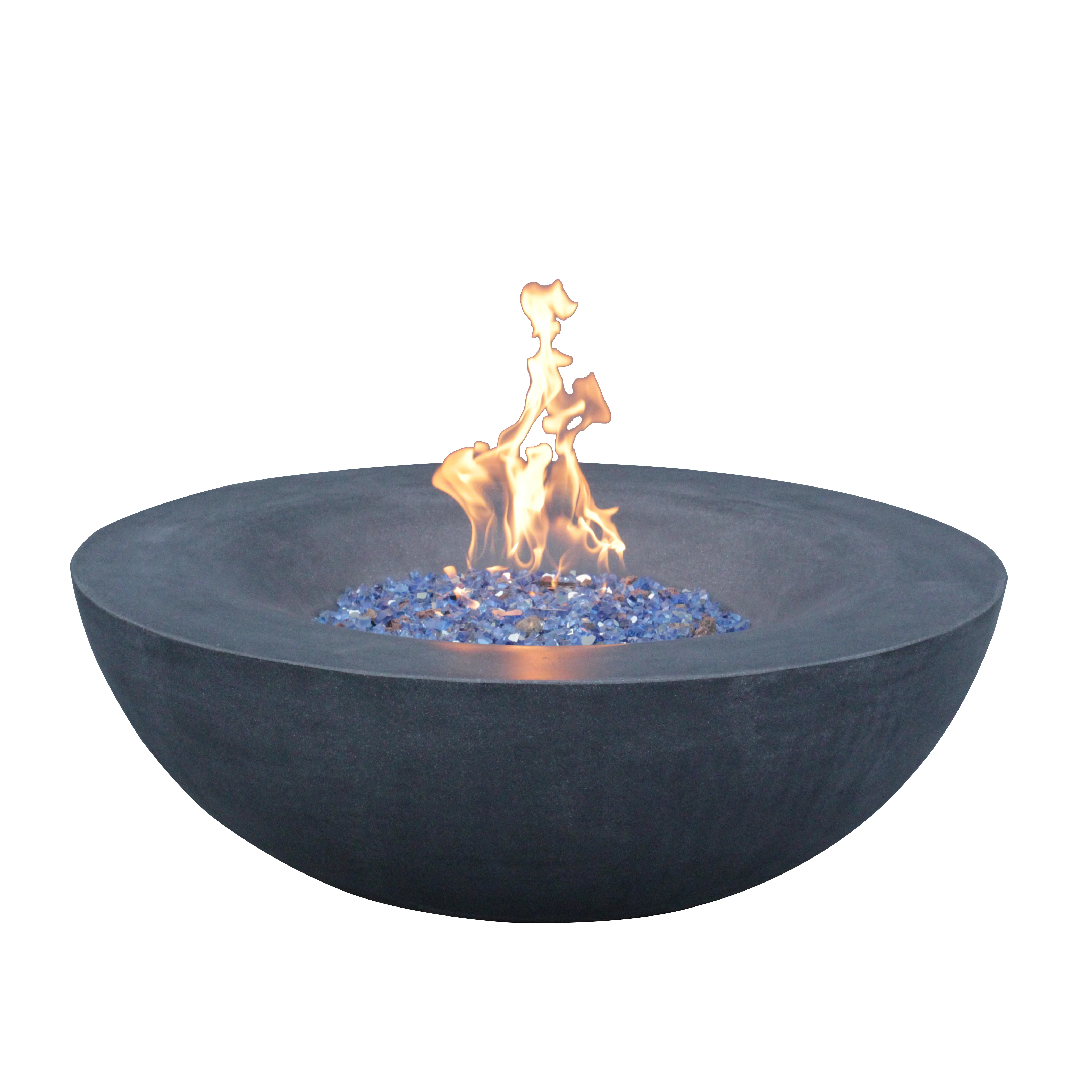 Ready to Ship US Warehouse D42 inch round gas fire pit bowl in original concrete black