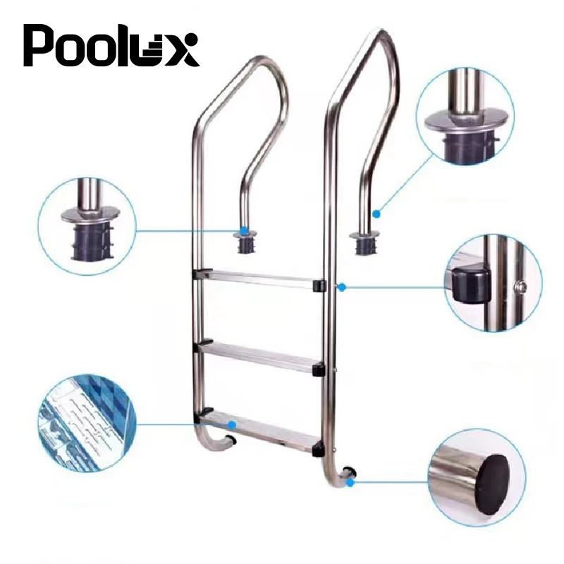 316ss Pool equipment accessory  2/3/4/5steps Anti-slip With Safety  Swimming Pool Ladder 304 stainless steel for swimming pool