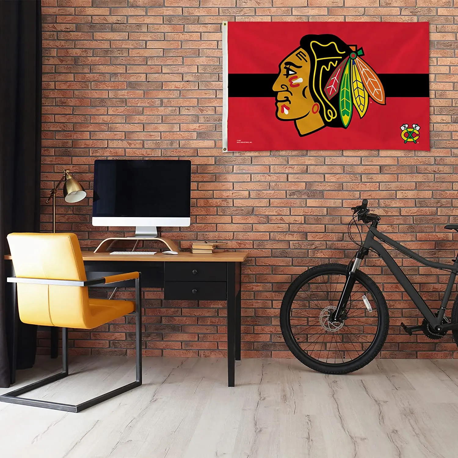 NHL Promotional Product Hot Sale Chicago Blackhawks flags 3x5ft 100%Polyester hockey custom Chicago Blackhawks flags