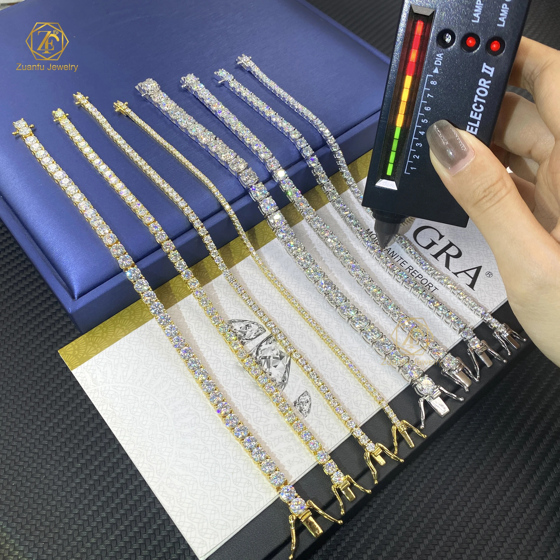 3mm 4mm 5mm 6.5inch 7inch 925 Sterling Silver Iced Out D Color Luxury Hip Hop Jewelry Moissanite VVS Tennis Chain Bracelets